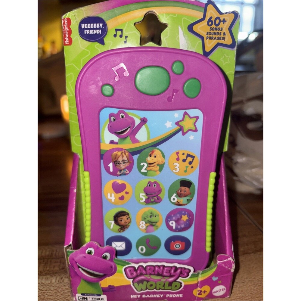 Fisher-Price Barney's World Hey Barney Phone Toy, 60+ Songs & Phrases, Ages 2+